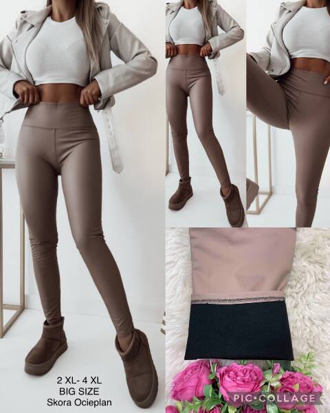 Spodnie z eko-skóry damskie 0776 1 kolor 2XL-4XL