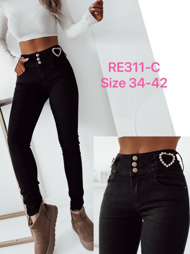 Jeansy damskie RE311-C 1 kolor  34-42