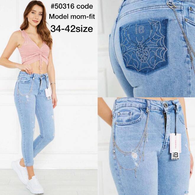 Jeansy damskie 50316 1 kolor  34-42 1