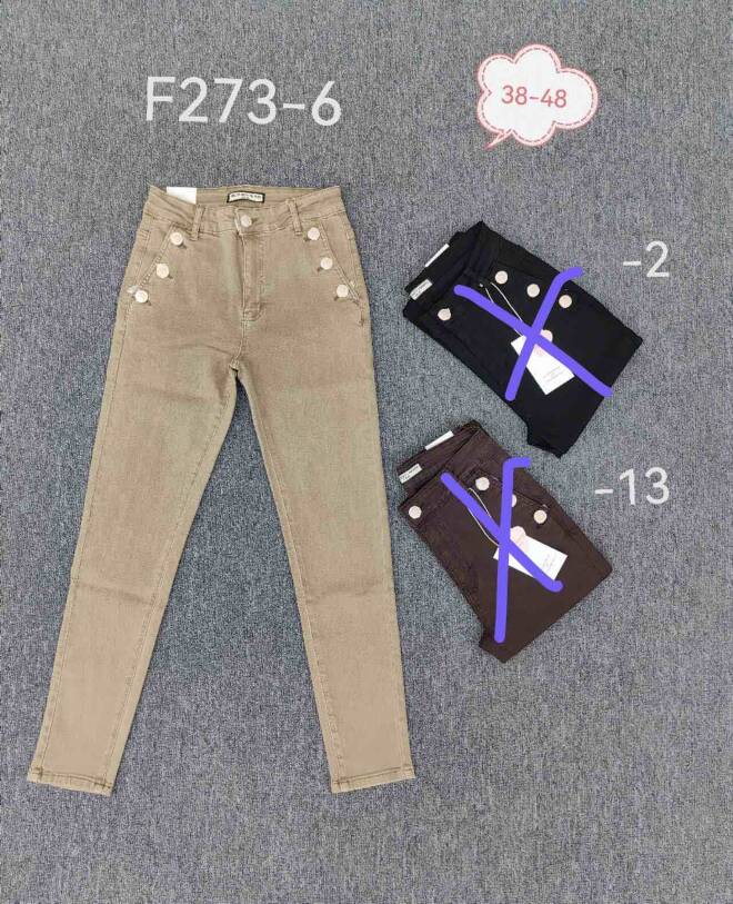Jeansy damskie F273-6 1 kolor  38-48