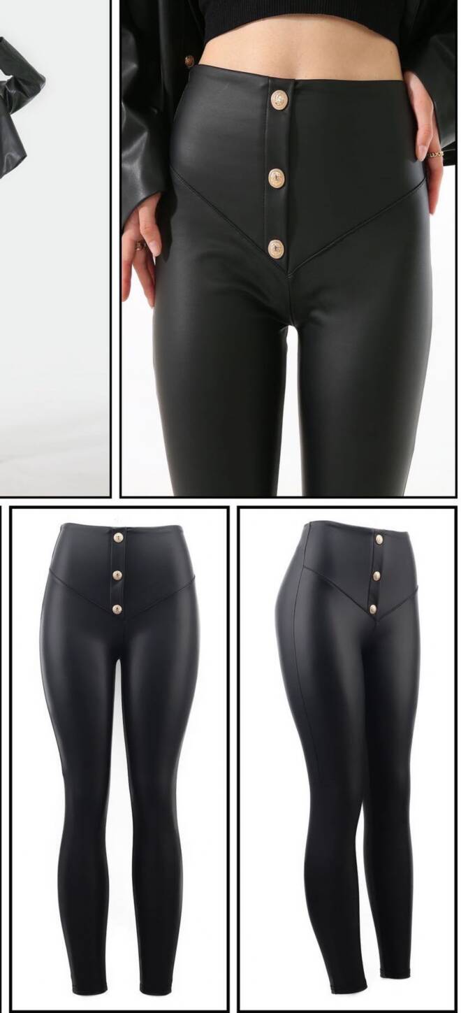 Spodnie z eko-skóry damskie 3879 1 kolor  S/M-L/XL 1