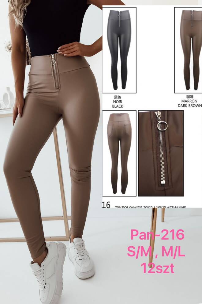 Spodnie z eko-skóry damskie PAN-216 1 kolor  S/M-L/XL