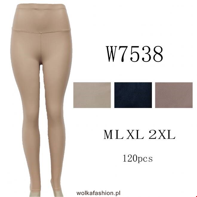 Spodnie z eko-skóry damskie W7538 MIX KOLOR  M-2XL
