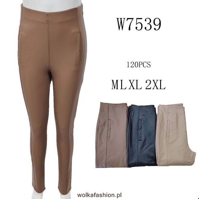 Spodnie z eko-skóry damskie W7539 MIX KOLOR  M-2XL