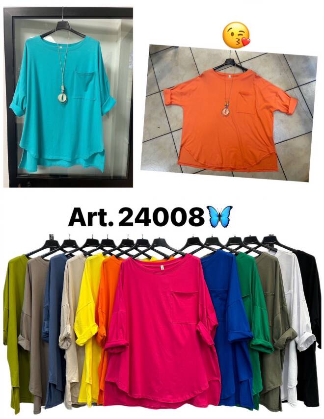 Bluzka damskie 24008 MIX KOLOR  Standard (Towar Włoskie)