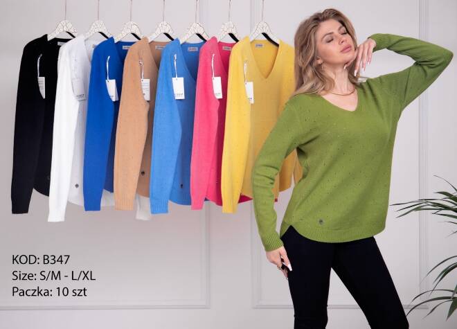 Sweter damskie B347 MIX KOLOR  S/M-L/XL