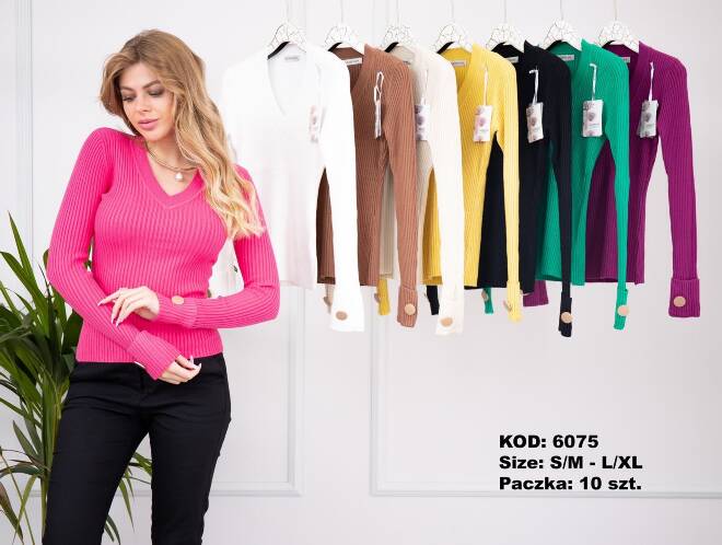 Sweter damskie 6075 MIX KOLOR  S/M-L/XL