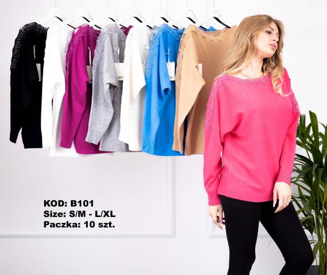 Sweter damskie B101 MIX KOLOR  S/M-L/XL 1