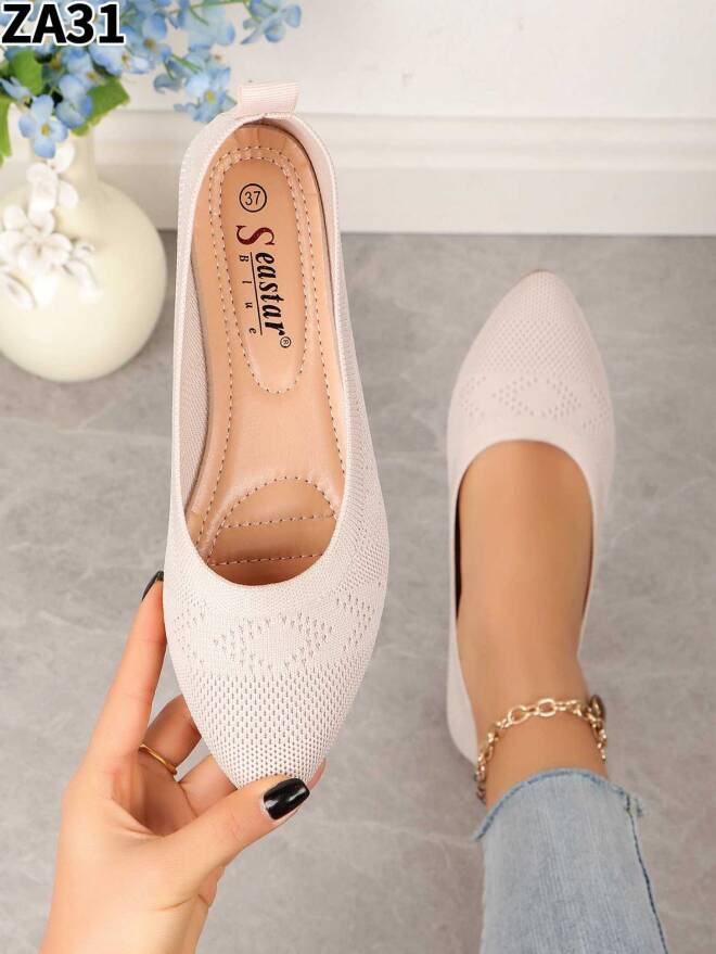 Baleriny Damskie ZA31 BEIGE 36-41 1