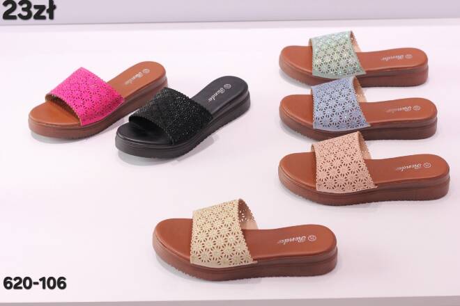 Klapki Damskie 620-106 36-41 KOLOR DO WYBORU 