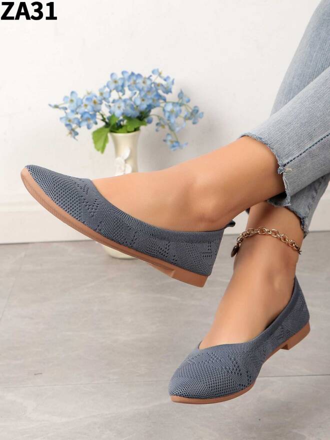 Baleriny Damskie ZA31 BLUE 36-41 1