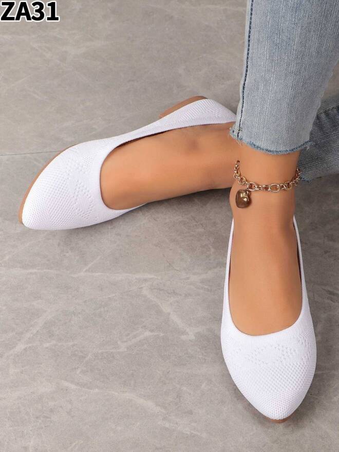 Baleriny Damskie ZA31 WHITE 36-41 1