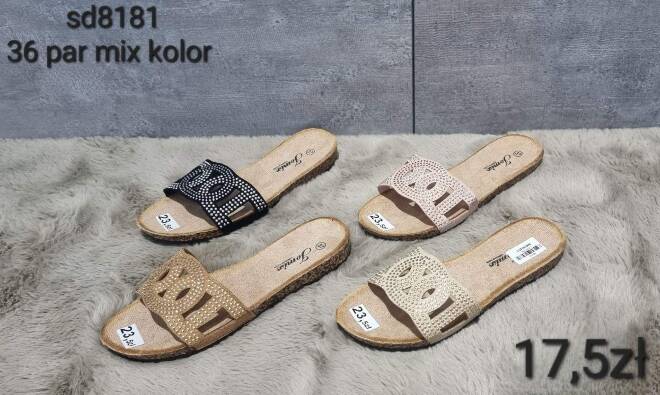 Klapki Damskie SD8181 36-41 KOLOR DO WYBORU 