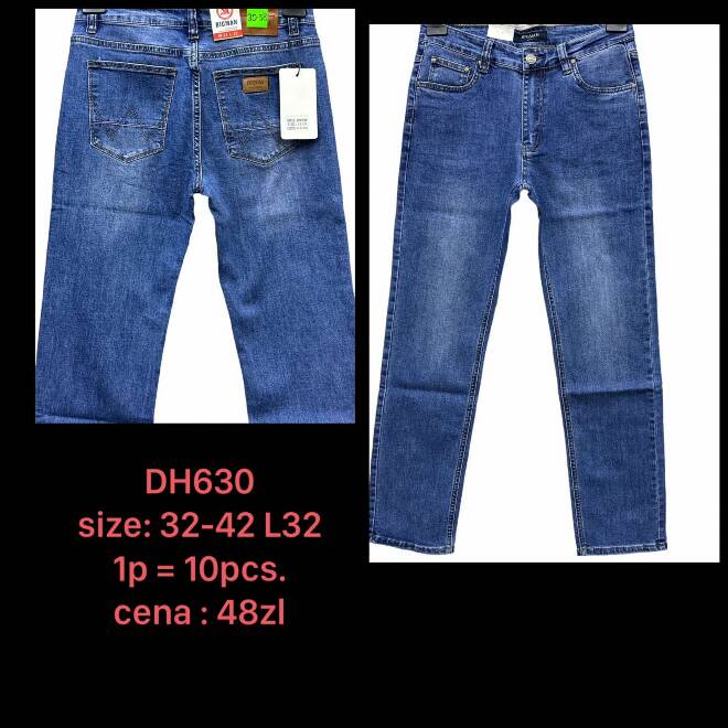 Jeansy męskie DH630 1 KOLOR 32-42 1