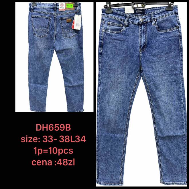 Jeansy męskie DH659B 1 KOLOR 33-38