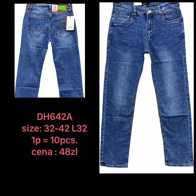 Jeansy męskie DH642A 1 KOLOR 32-42 1
