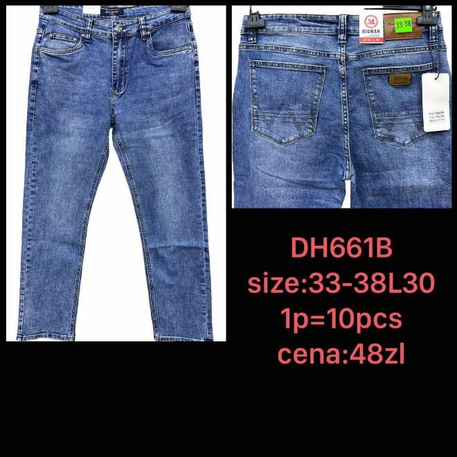 Jeansy męskie DH661B 1 KOLOR 33-38 1