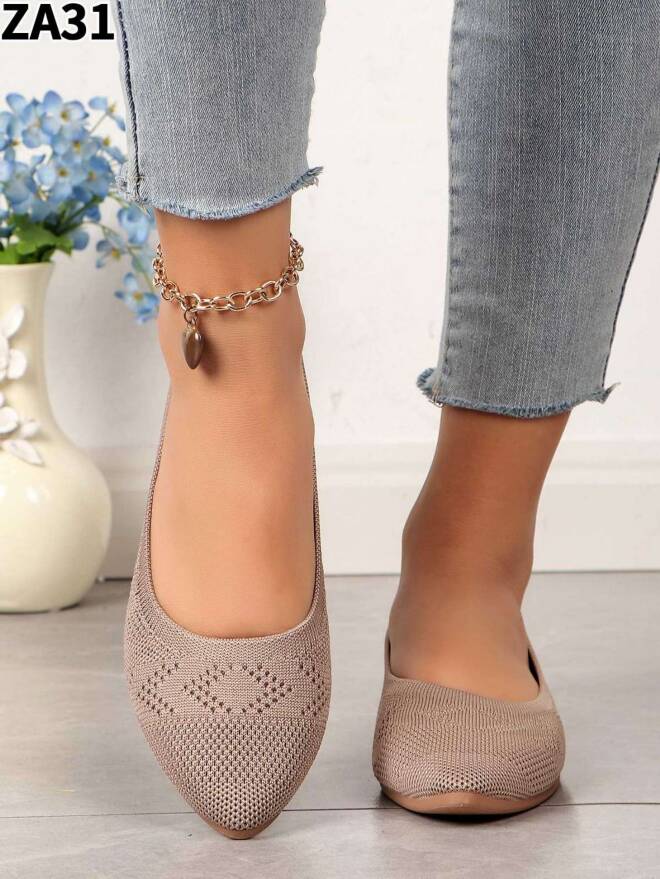 Baleriny Damskie ZA31 KHAKI 36-41 1