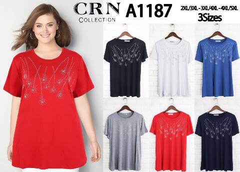 Bluzka damskie A1187 Mix kolor 2XL-5XL