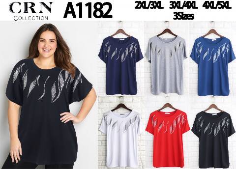 Bluzka damskie A1182 Mix kolor 2XL-5XL