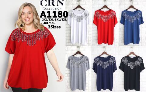 Bluzka damskie A1180 Mix kolor 2XL-5XL