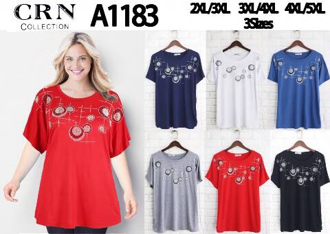 Bluzka damskie A1183 Mix kolor 2XL-5XL