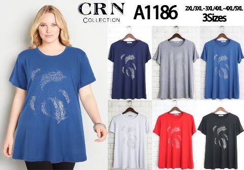 Bluzka damskie A1186 Mix kolor 2XL-5XL