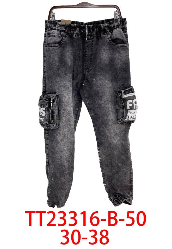 Jeansy męskie TT23316-B-50 1 KOLOR 30-38 1