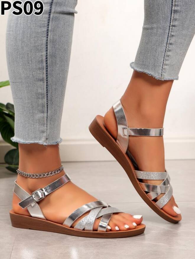 Sandały damskie PS09 SILVER 36-41 1