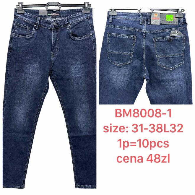Jeansy męskie BM8008-1 1 KOLOR 31-38