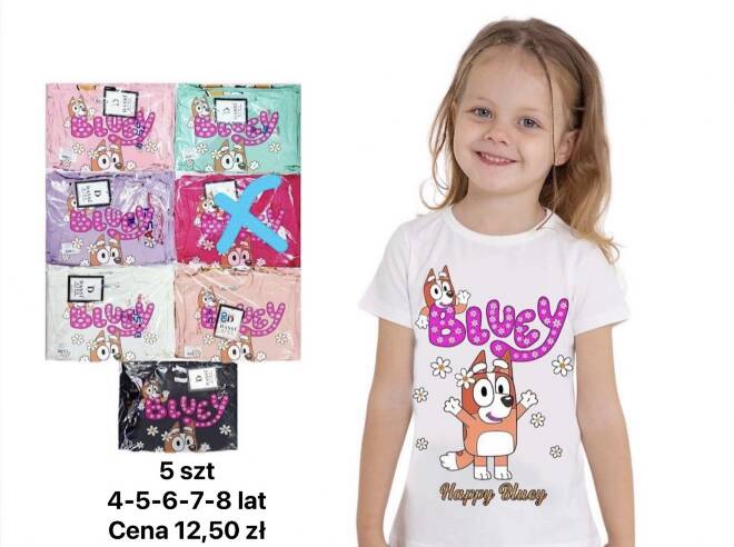 Bluzki dziewczęce 1781 MIX KOLOR 4-8