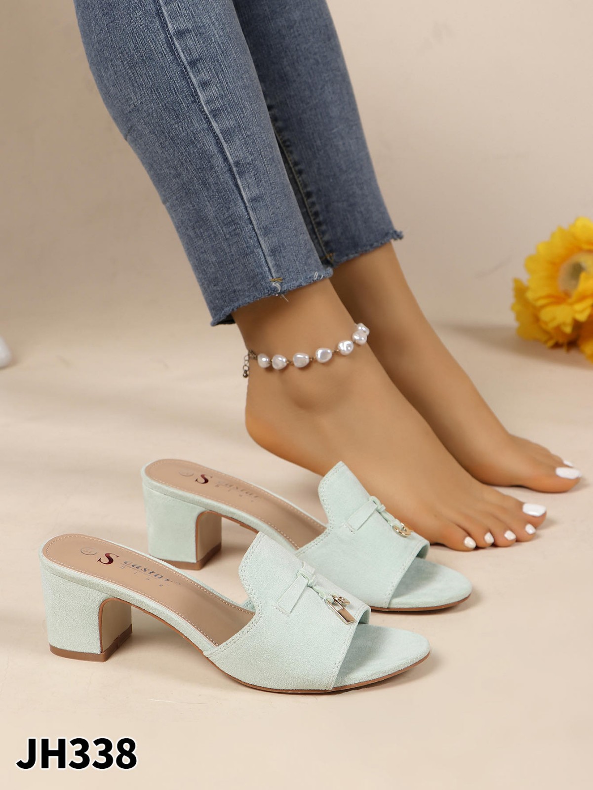 Czółenka Damskie JH338 GREEN 36-41 1