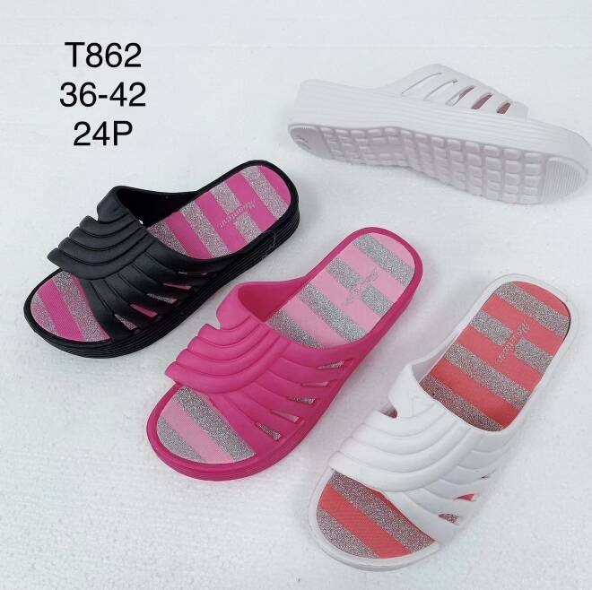 Klapki Damskie T862 36-42 MIX KOLOR