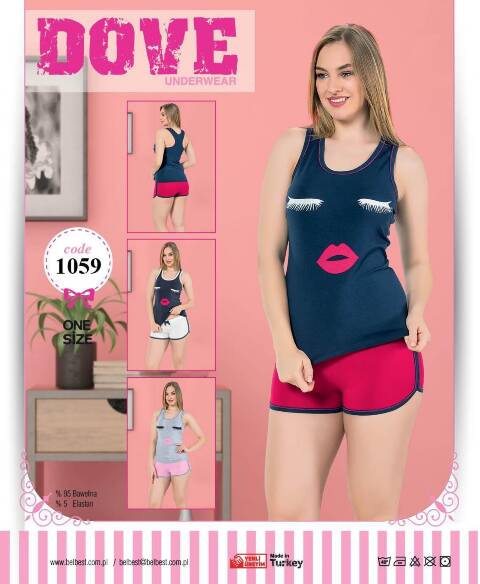 Piżama damskie 1059 1 kolor Standard (Towar Tureckie)