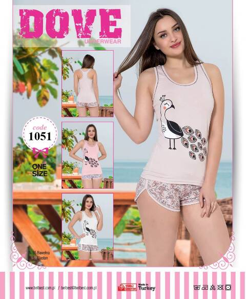 Piżama damskie 1051 1 kolor Standard (Towar Tureckie) 1