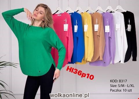 Sweter damskie B317 Mix kolor S-XL