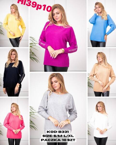 Sweter damskie B331 Mix kolor S-XL