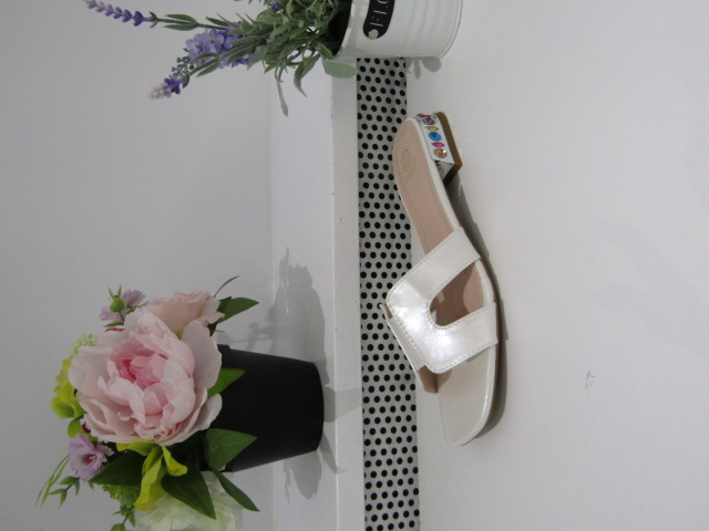 Klapki Damskie B1639-181 WHITE 36-41