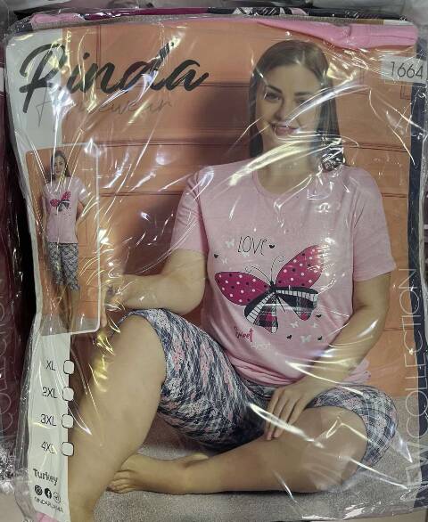 Piżama damskie 1664 Mix kolor XL-4XL (Towar Tureckie) 1