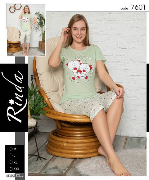 Piżama damskie 7601 1 kolor M-2XL (Towar Tureckie)