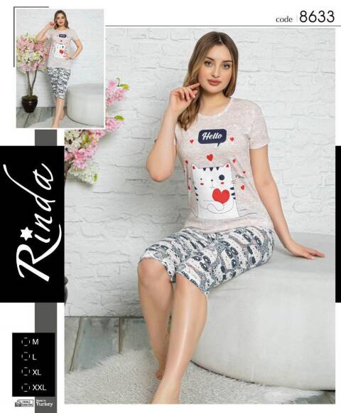 Piżama damskie 8633 1 kolor M-2XL (Towar Tureckie) 1