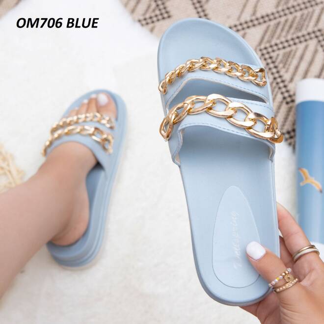 Klapki Damskie OM706 BLUE 36-41 1