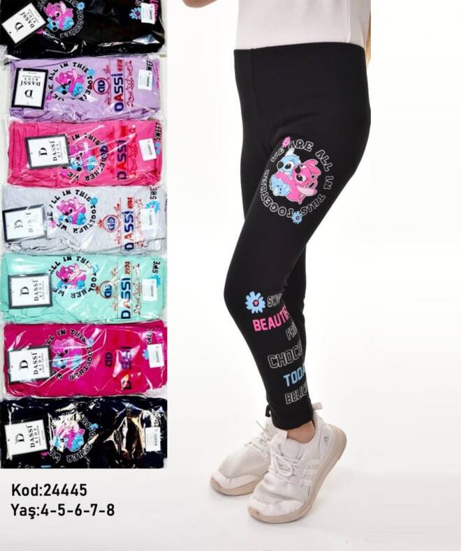 Leginsy dziewczęce 24445 1 KOLOR 4-8 1