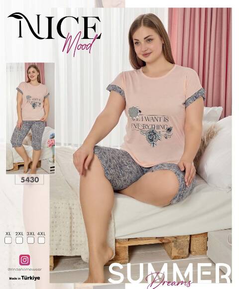 Piżama damskie 5430 1 kolor XL-4XL (Towar Tureckie)