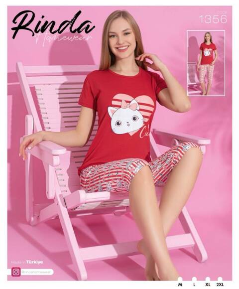 Piżama damskie 1356 1 kolor M-2XL (Towar Tureckie) 1