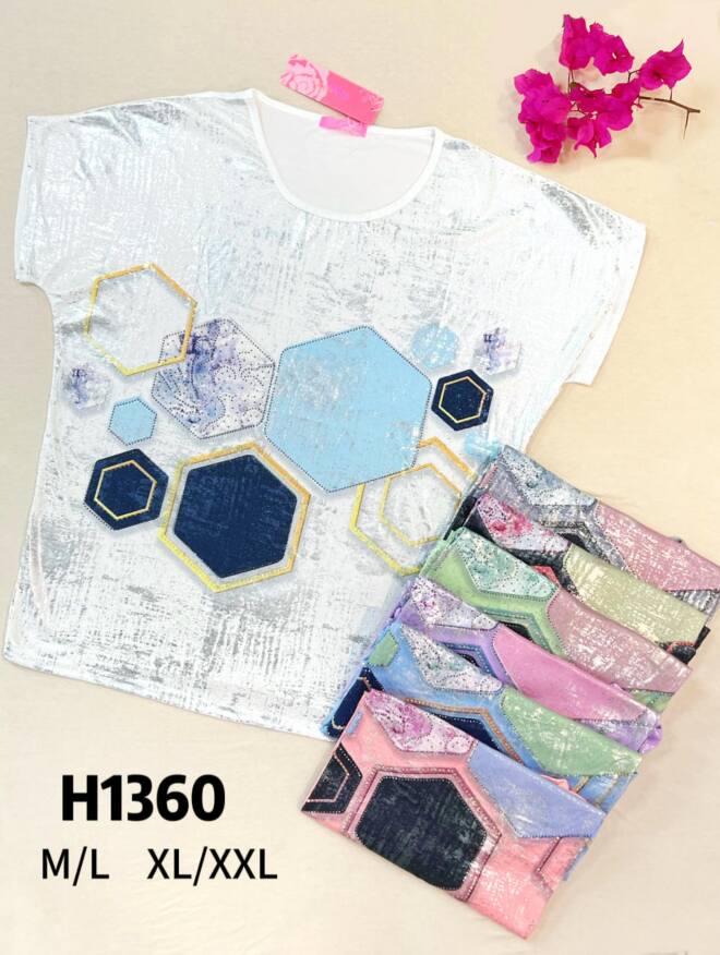 Bluzka damskie H1360 MIX KOLOR M-2XL