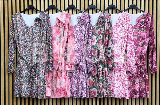 Sukienka damskie 3084 Mix kolor Standard (Towar Włoskie)