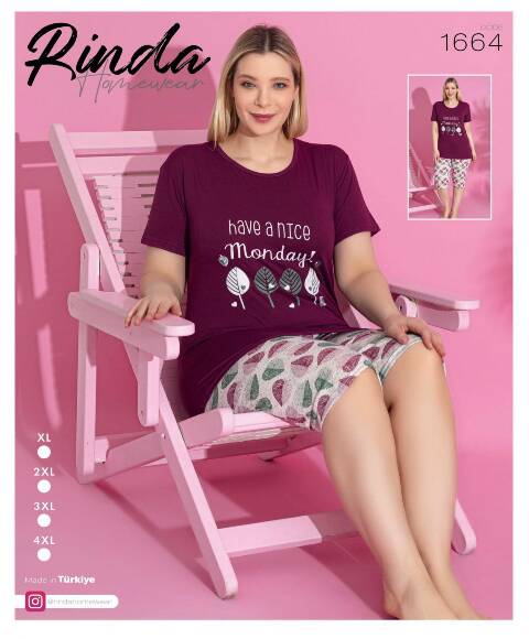 Piżama Damskie 1664 1 kolor XL-4XL (Towar Tureckie) 1
