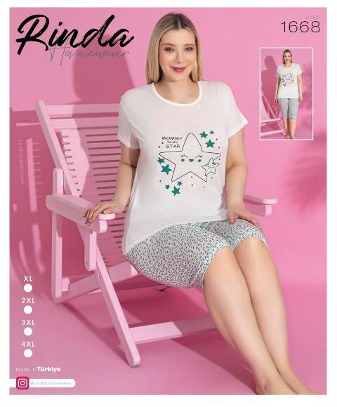 Piżama Damskie 1668 1 kolor XL-4XL (Towar Tureckie)