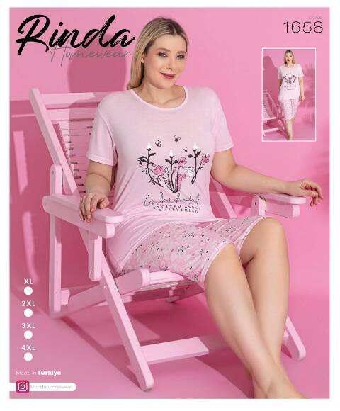 Piżama Damskie 1658 1 kolor XL-4XL (Towar Tureckie) 1